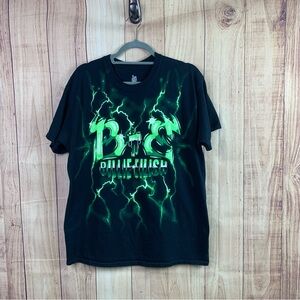 Billie Eilish Lightning Bolt Black and Green Graphic T-Shirt